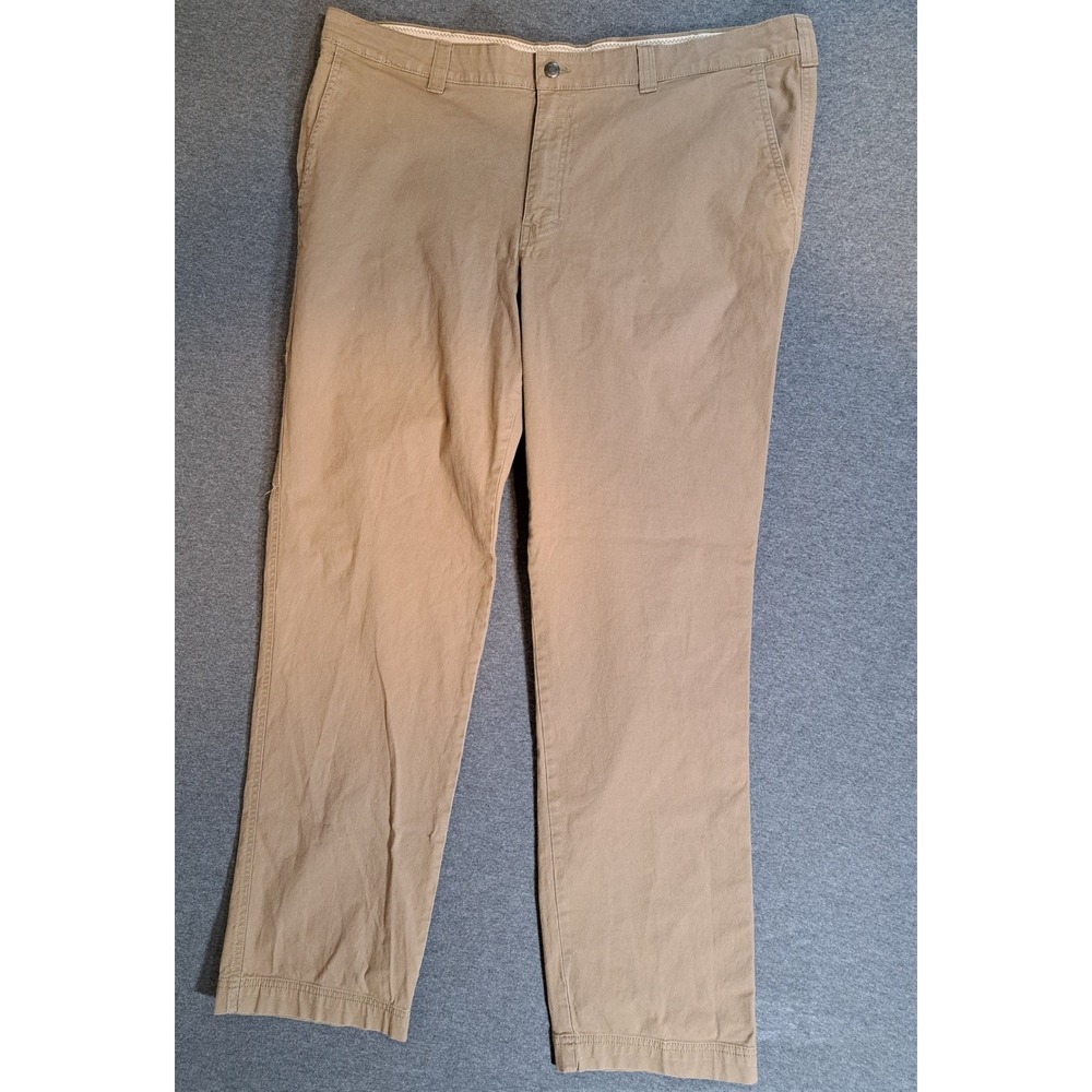 Columbia Mens Tan Khaki Cotton Stretch Canvas Chino Pants 42W 34L AM0183